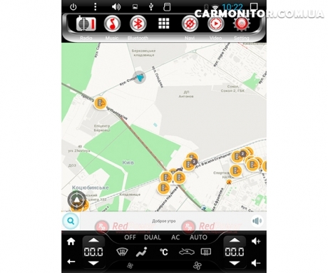 Штатная магнитола Toyota Camry 50 RedPower 31230 Tesla Style Android, меню