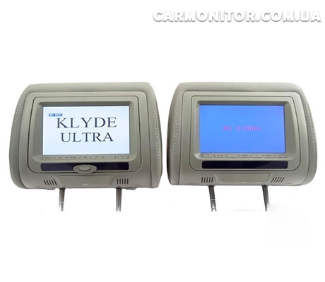 Комплект подголовников с монитором и DVD-проигрывателем KLYDE Ultra 7745 HD серый, фото 1