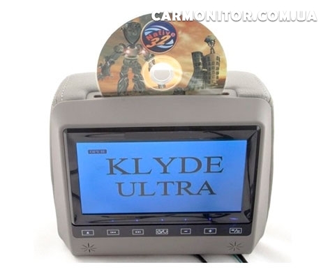 Подголовник с монитором и DVD-проигрывателем KLYDE Ultra 790 FHD серый, фото 1